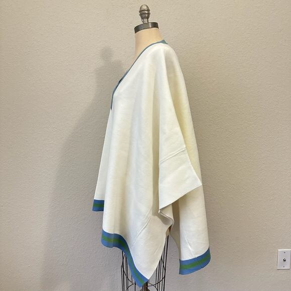 TUCKERNUCK Camden Poncho Sweater Ivory Knit Relaxed Pullover - Picture 7 of 13
